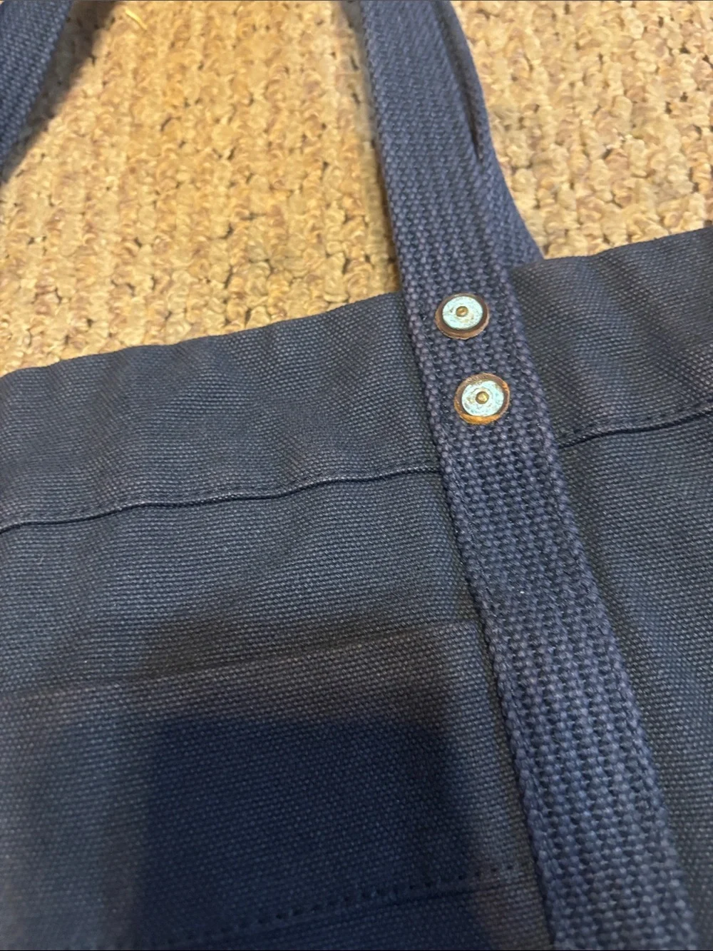 Polo by Ralph Lauren Navy Canvas Duffel Tote with Red Embroidery